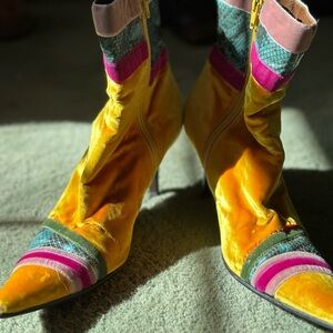 Casadei Velvet Ankle Boots RARE